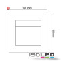 ISO111610 / LED Einbauleuchte rechteckig IP44, Edelstahl, 1W, warmweiss / 9009377011030
