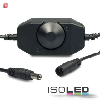 ISO111634 / LED Dreh-Dimmer schwarz, 2A, max. 48 Watt, Rundstecker Anschluss / 9009377012181