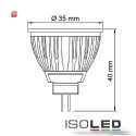 ISO111807 / MR11 LED Strahler 3W COB, 38° warmweiss, dimmbar / 9009377017438