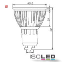 ISO111932 / GU10 LED Strahler 5,5W COB, 70° warmweiss, dimmbar / 9009377020360