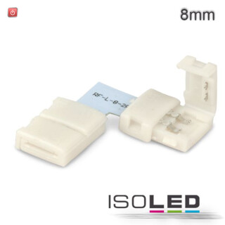 ISO111963 / Flexband Clip-ECK-Verbinder 2-polig, weiss für Breite 8mm / 9009377020865