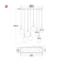 ISO115050 / Hängeleuchte Metall schwarz, rauchglas,...