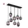 ISO115050 / Hängeleuchte Metall schwarz, rauchglas, 8xE14 Fassung, exkl. Leuchtmittel / 9009377099090