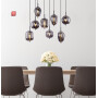 ISO115050 / Hängeleuchte Metall schwarz, rauchglas, 8xE14 Fassung, exkl. Leuchtmittel / 9009377099090