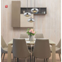 ISO115052 / Hängeleuchte Metall schwarz, oval, Glas chrom, 3xE27 Fassung, exkl. Leuchtmittell / 9009377099113