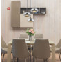 ISO115052 / Hängeleuchte Metall schwarz, oval, Glas chrom, 3xE27 Fassung, exkl. Leuchtmittell / 9009377099113