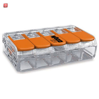 WAG221-415 / COMPACT-Verbindungsklemme max. 4 mm² 5 Leiter mit Hebeln transparent / 4055143234658