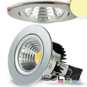 ISO112009 / LED Einbaustrahler, aluminium gebürstet, 8W COB, rund, warmweiss / 9009377022210
