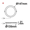 ISO115457 / LED Downlight, 9W, rund, ultra flach, blendungsreduziert, weiß, warmweiß, dimmbar CRI90 / 9009377142338