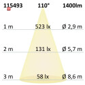 ISO115493 / LED Deckenleuchte PRO schwarz, 15W, eckig, 170mm, ColorSwitch 2700K|3000K|4000K, dimmbar / 9009377142826