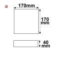 ISO115493 / LED Deckenleuchte PRO schwarz, 15W, eckig, 170mm, ColorSwitch 2700K|3000K|4000K, dimmbar / 9009377142826