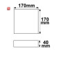 ISO115493 / LED Deckenleuchte PRO schwarz, 15W, eckig, 170mm, ColorSwitch 2700K|3000K|4000K, dimmbar / 9009377142826