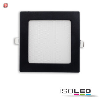 ISO115468 / LED Downlight, 15W, eckig, ultra flach, blendungsreduziert, schwarz, warmweiß, dimmbar CRI90 / 9009377142444