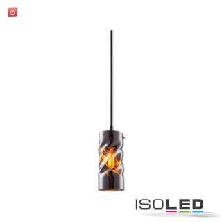 ISO115215 / Pendelleuchte, Smoky curled Glas, E27, 300cm / 9009377097829