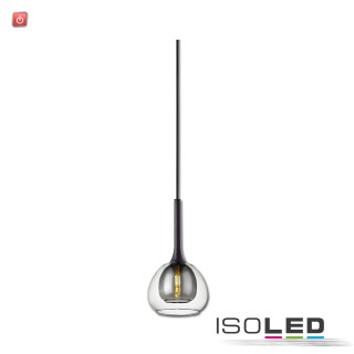 ISO115218 / Pendelleuchte, clear/black Glas, E14, 300cm / 9009377097881