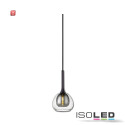 ISO115218 / Pendelleuchte, clear/black Glas, E14, 300cm /...