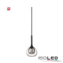 ISO115218 / Pendelleuchte, clear/black Glas, E14, 300cm / 9009377097881