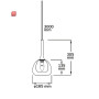 ISO115218 / Pendelleuchte, clear/black Glas, E14, 300cm / 9009377097881