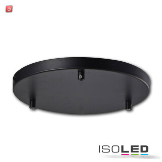 ISO115221 / Deckenbaldachin rund, schwarz, für 3-Fachabhängung / 9009377097942