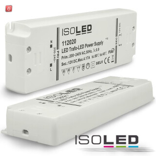 ISO112020 / Trafo 12V/DC, 0-50W, ultraflach / 9009377022425