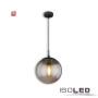 ISO115042 / Hängeleuchte Metall schwarz, rund, rauchglas, 1xE27 Fassung, exkl. Leuchtmittel / 9009377099045