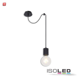 ISO115047 / Hängeleuchte Metall schwarz, 120cm Kabel, 1xE27 Fassung, exkl. Leuchtmittel / 9009377099069