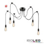 ISO115048 / Hängeleuchte Spider 1 Metall schwarz, 5 Kabel 2m, exkl. 5xE27 Leuchtmittel / 9009377099076