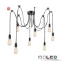 ISO115049 / Hängeleuchte Spider 1 Metall schwarz, 8 Kabel 1,5m-3,5m, exkl. 8xE27 Leuchtmittel / 9009377099083
