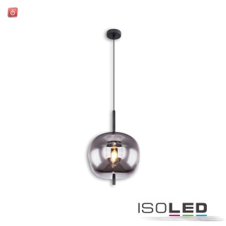 ISO115051 / Hängeleuchte Metall schwarz, rauchglas, 1xE27 Fassung, exkl. Leuchtmittel / 9009377099106