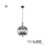 ISO115051 / Hängeleuchte Metall schwarz, rauchglas, 1xE27 Fassung, exkl. Leuchtmittel / 9009377099106