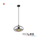 ISO115053 / Hängeleuchte Metall schwarz, oval,  Glas...