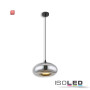 ISO115053 / Hängeleuchte Metall schwarz, oval,  Glas chrom, 1xE27 Fassung, exkl. Leuchtmittel / 9009377099120