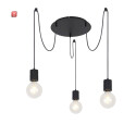 ISO115056 / Hängeleuchte rund schwarz matt, 3xE27 Fassung, exkl. Leuchtmittel / 9009377141027