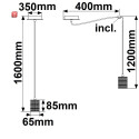 ISO115056 / Hängeleuchte rund schwarz matt, 3xE27 Fassung, exkl. Leuchtmittel / 9009377141027