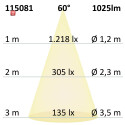 ISO115081 / LED Einbaustrahler Sys-68 MiniAMP, 8W, 24V DC, 4000K, CRI80, dimmbar / 9009377095610