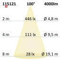 ISO115121 / LED Office Hängeleuchte Up+Down, 20+20W, 30x120cm, weiß, UGR<19, 4000K, DALI dimmbar / 9009377096167
