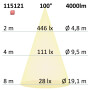 ISO115121 / LED Office Hängeleuchte Up+Down, 20+20W, 30x120cm, weiß, UGR<19, 4000K, DALI dimmbar / 9009377096167