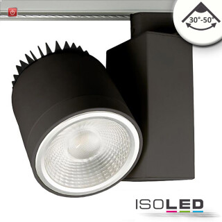 ISO115128 / 3-PH Schienen-Strahler fokussierbar, 36W, 30°-50°, schwarz matt, 4000K, CRI92, DALI dimmbar / 9009377096303