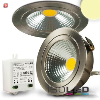 ISO112033 / LED Möbel-Einbaustrahler COB mit Reflektor, 3W, nickel geb., warmweiss / 9009377026874