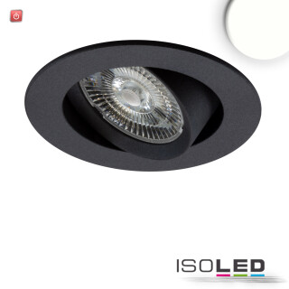 ISO114886 / LED Einbauleuchte Slim68 schwarz, rund, 9W, neutralweiß, dimmbar / 9009377091315