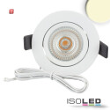 ISO114887 / LED Einbauleuchte Slim68 MiniAMP weiß, rund, 8W, 24V DC, warmweiß, dimmbar / 9009377091414