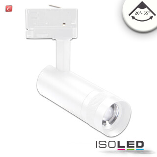 ISO114990 / 3-PH Schienen-Strahler fokussierbar, 8W, 20°-55°, weiss matt, neutralweiss 4000K / 9009377095061