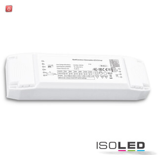 ISO114694 / LED Konstantstrom Trafo 700/800/900/950/1050/1200mA, 40W, Push/1-10V/DALI dimmbar, SELV / 9009377085758