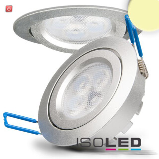 ISO112050 / LED Einbaustrahler, silber, 8W, 72°, rund, warmweiss, dimmbar / 9009377023057