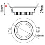 ISO112050 / LED Einbaustrahler, silber, 8W, 72°, rund, warmweiss, dimmbar / 9009377023057