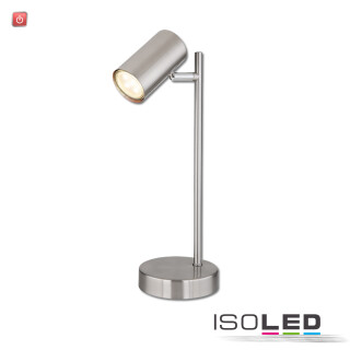 ISO115006 / Tischleuchte nickel matt, mit Schalter, 1xGU10 Fassung, exkl. Leuchtmittel / 9009377098666