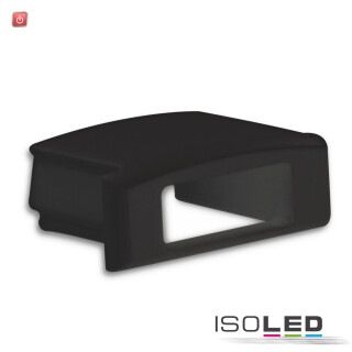 ISO114755 / Endkappe EC76B schwarz für Profil PURE14 S mit Kabeldurchführung, 1 STK / 9009377087684