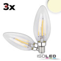 ISO115024 / E14 LED Kerze, 4W, klar, warmweiß, 3er...