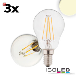 ISO115025 / E14 LED Illu, 4W, klar, warmweiß, 3er Pack / 9009377098857