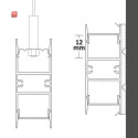 ISO114800 / LED Aufbauleuchtenprofil HIDE DOUBLE Aluminium eloxiert,  200cm / 9009377089794